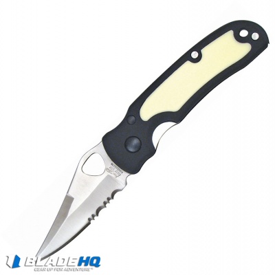 Frost Cutlery Road Runner Liner Lock Knife Black/White Polymer (2.5" Satin Serr)